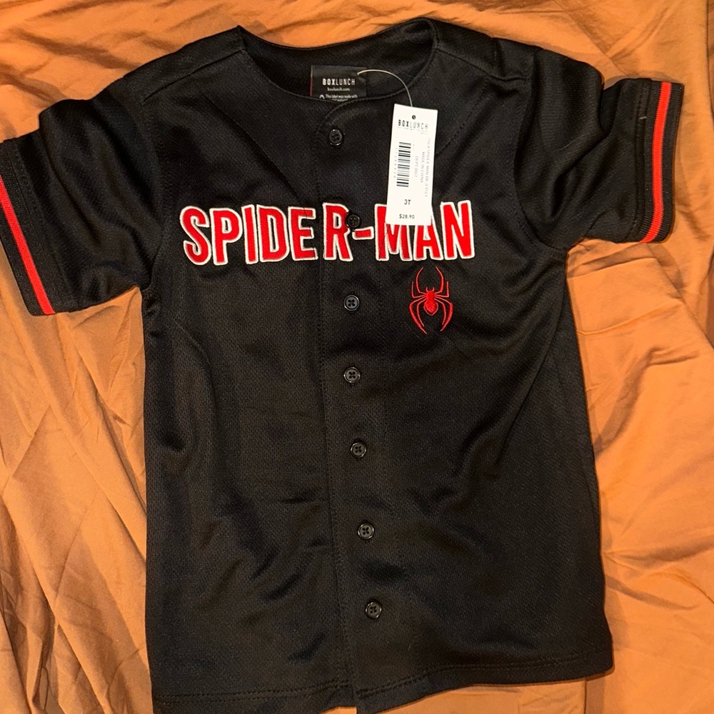Toddler Black and Red Spider-Man Jersey